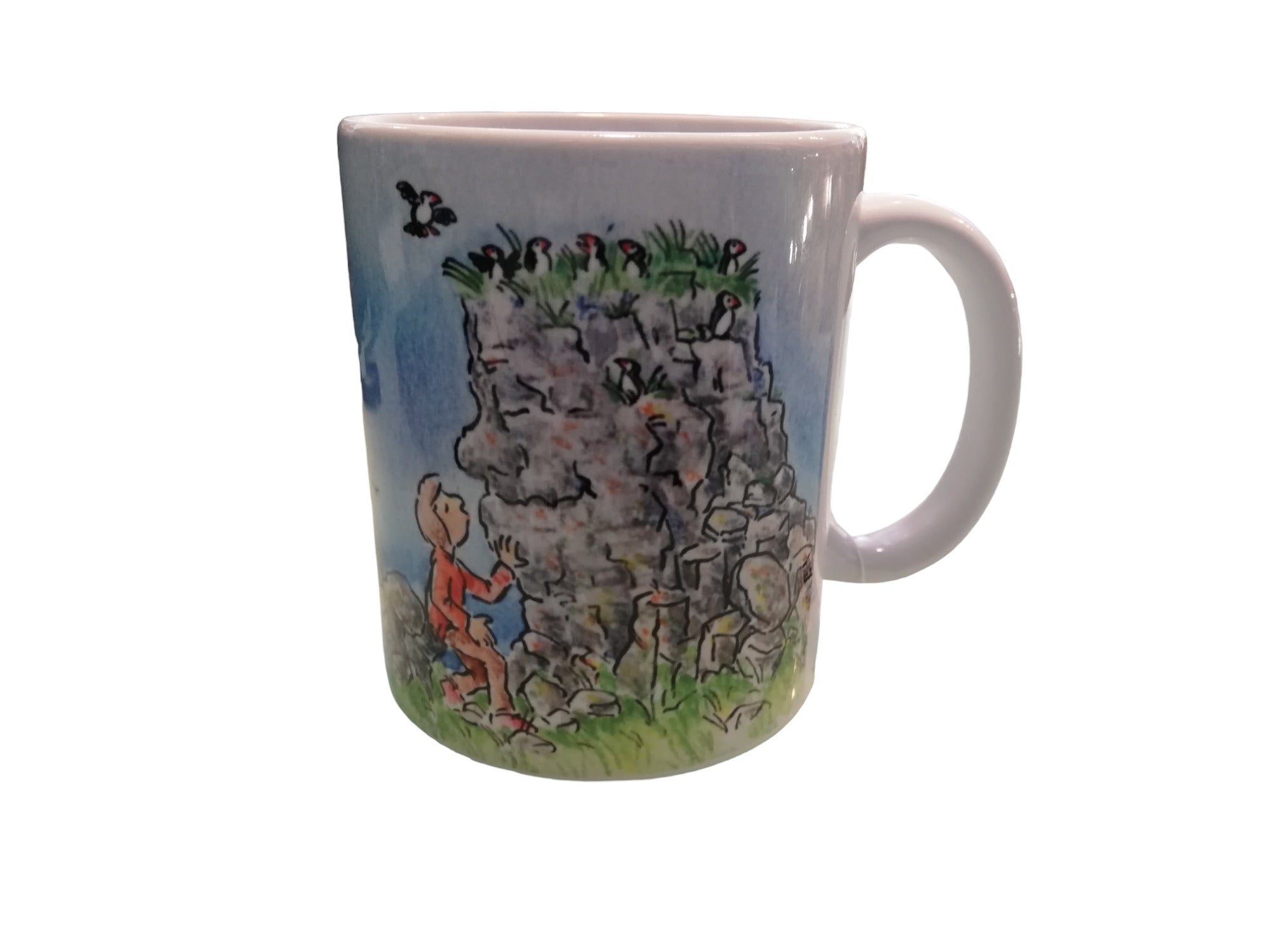 Mug by Maggi with puffin cliff Mug by Maggi with puffin cliff